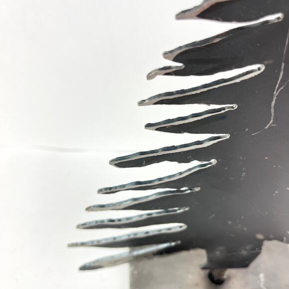 Artisan Torch Cut Steel Christmas Tree Table Top - Picture 6 of 8